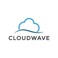 simple cloud wave logo design template vector