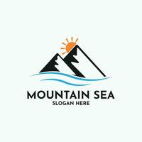 Mountain sea logo design concept vector