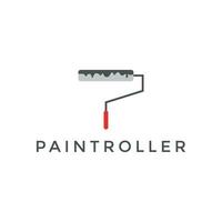 simple paint roller logo design vector