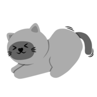 söt katt teckning grafisk png