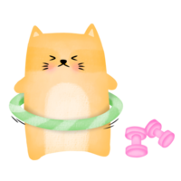 söt orange katt under de dag png