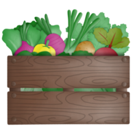 Cartoon drawing of wooden vegetable crates png