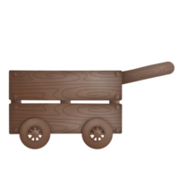 mão desenhado desenho animado pequeno carrinho estilo Castanho de madeira caixa png