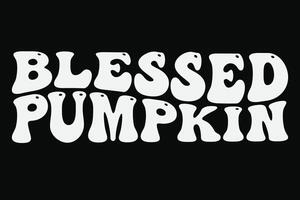 Blessed Pumpkin Funny Thanksgiving T-Shirt Design vector