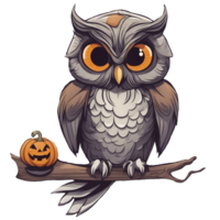 ai generiert süß Eulen im Halloween Element png