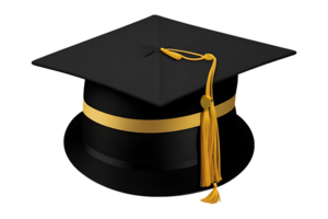 graduation cap and tassel isolated on transparent background. Black graduate cap Generative Aigraduation cap and tassel isolated on white background. Black graduate cap .  AI Generative png