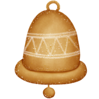 golden christmas bell isolated on transparent background png
