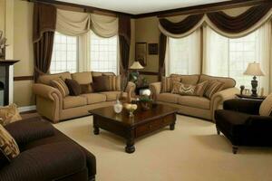 Traditional Living Room Style home interior. Pro Photo