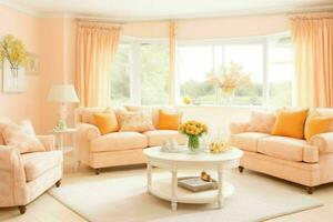 Traditional Living Room Style home interior. Pro Photo