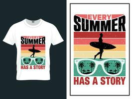 Summer time beach t-shirt design vector illustration, Vector summer day t shirt design