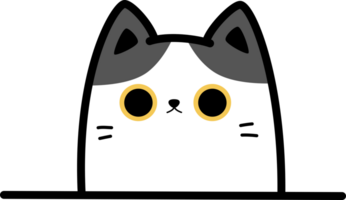 funny cat flat cartoon element png