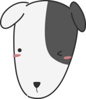 happy smile dog head flat style cartoon doodle png