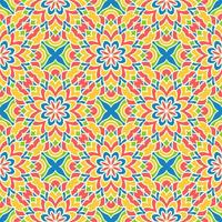 Ethnic Floral Seamless Pattern With Mandalas vector