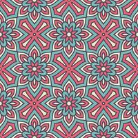 Ethnic Floral Seamless Pattern With Mandalas vector