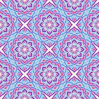 Ethnic Floral Seamless Pattern With Mandalas vector