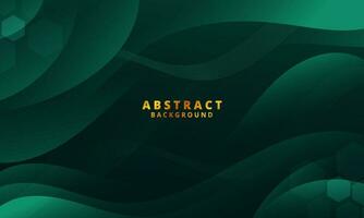 Abstract Gradient Dark Green liquid Wave Background vector