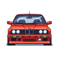 uma vermelho BMW carro em transparente fundo, ai generativo png