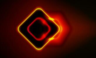 abstract yellow square with glowing shine on red background. yellow square line with speed at night on the sky. vector
