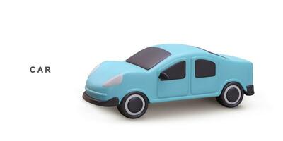 3d realistic car on white background. Vector illustration.