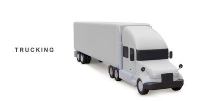 3d delivery truck on white background. Vector illustration.