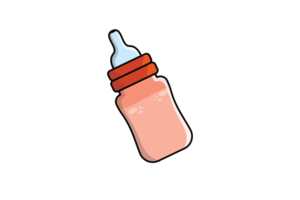 Baby's Milk Bottle vector illustration. People drink objects icon concept. Newborn baby plastic water and milk bottle vector design. png