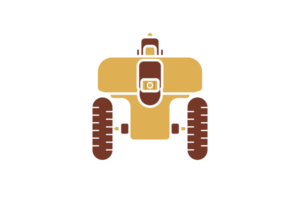 smart jordbruk industri robot vektor logotyp design. bruka transport objekt ikon begrepp. robotar i lantbruk, jordbruk robot, robot växthus. png