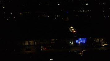 Aerial View of Illuminated Luton's  Residential Homes of England UK after Sunset During Night of Summer. video