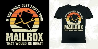 Gaming Lover Funny Mailman Mail Retro Vintage Postal Worker T-shirt Design vector