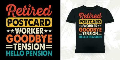 Retired Worker Funny Mailman Mail Retro Vintage Postal Worker T-shirt Design vector