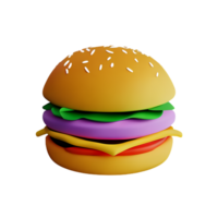 hamburger 3d icona illustrazione png