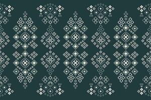 Ethnic geometric fabric pattern Cross Stitch.Ikat embroidery Ethnic oriental Pixel pattern silver gray background. Abstract,vector,illustration. Texture,clothing,frame,motifs,silk wallpaper. vector