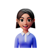 female accountant face 3d profession avatars png