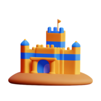 areia castelo 3d viagem e feriado ilustração png