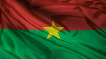 Burkina Faso flag waving at wind video