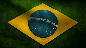 Flag of Brazil waving at wind video
