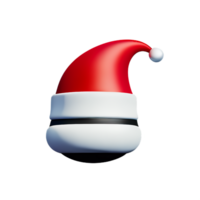 christmas 3d santa claus hat with realistic fur ilustration png