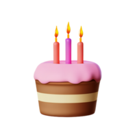 Birthday cake 3d rendering icon illustration png