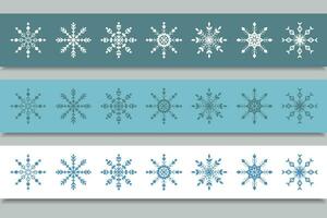 Collection of snowflake variations icons. vector