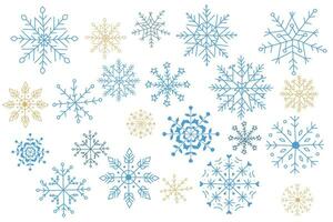 Snowflakes hand drawn. Winter template design. vector