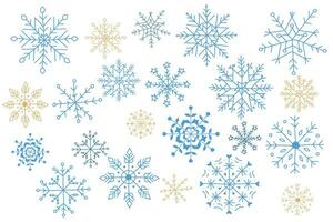 Snowflakes hand drawn. Winter template design. vector