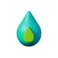 Salve  água 3d verde energia ícone png