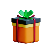 ilustración de icono de caja de regalo de navidad 3d png