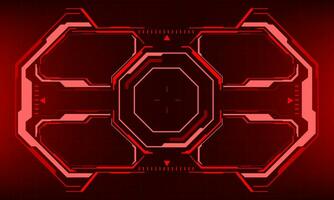 HUD sci-fi interface screen view red geometric design virtual reality futuristic technology creative display vector