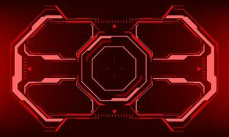 HUD sci-fi interface screen view red geometric design virtual reality futuristic technology creative display vector