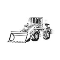 tractor silhouette on white background vector image