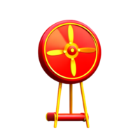 chinese new year icon gong drum 3d render png