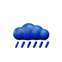 pluie 3d le rendu icône illustration png