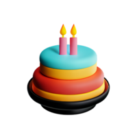 anniversaire gâteau 3d le rendu icône illustration png