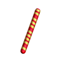 christmas 3d candy stick with mistletoe illustration png