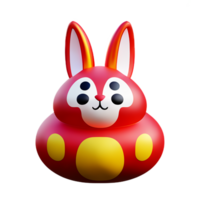 chinese new year icon cute rabbit 3d render png